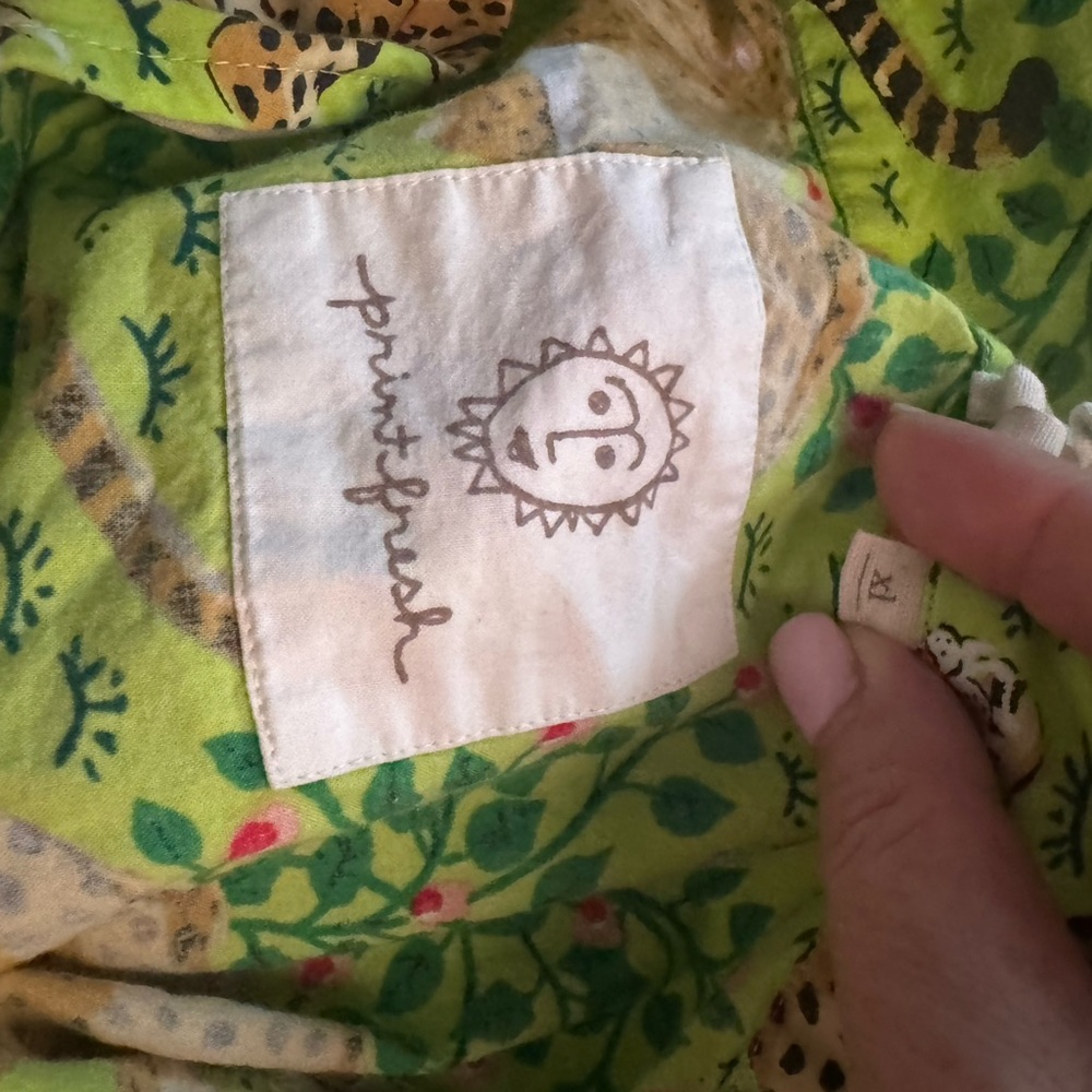 Printfresh Bagheera Short Sleeve Top Cropped Pants Set- Green Apple -XL - Picture 3 of 5